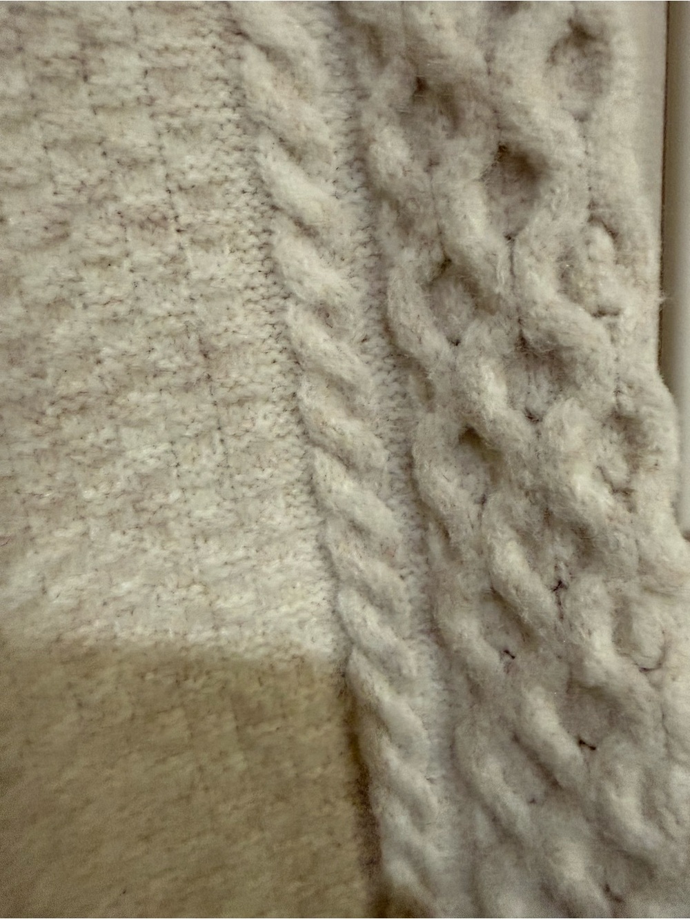 Cyrus Cream Cable Knit Scoop Neck Sweater - Picture 3 of 5